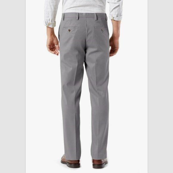 DOCKERS Men's Classic Fit Easy Khaki Pants Flat Front 48 x 34" - Burma Grey NWT - Picture 5 of 8